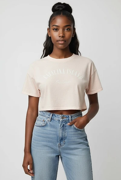Catalina Island Boxy Cropped Tee