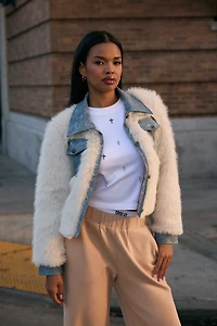Faux Fur & Denim Jacket