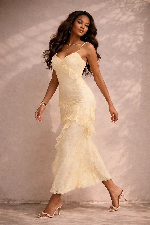 Abercrombie & Fitch Long-Sleeve Lace Maxi Dress | MainPlace Mall