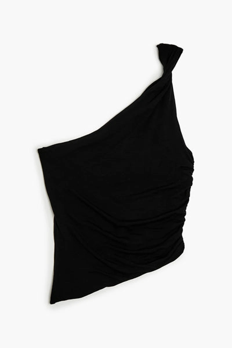 Twisted One-Shoulder Crop Top