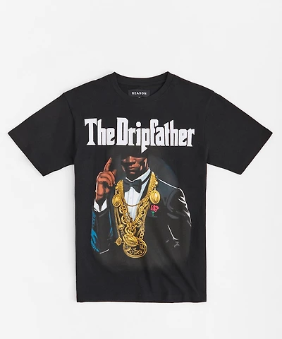 Dripfather Applique Short Sleeve Tee - Black
