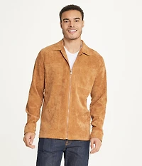 Men's Long Sleeve Corduroy Shirt Jacket (Zip Front