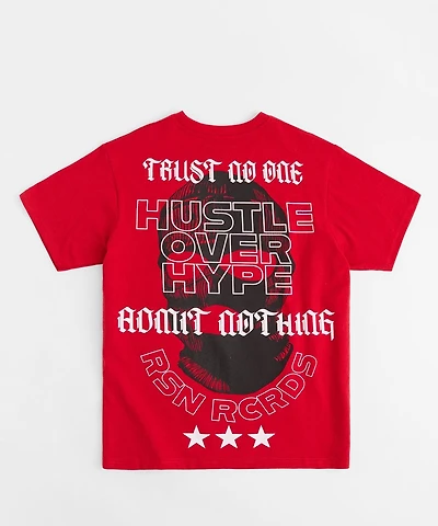 Hustle Over Hype Short Sleeve Tee - Red