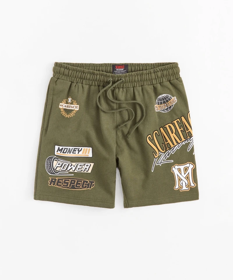 Scarface Racing Short - Olive Green