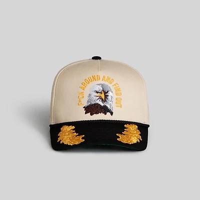 F*CK AROUND and FIND OUT SAND BLACK TWILL TRUCKER