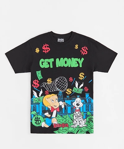 Richie Rich Get Money Applique Short Sleeve Tee - Black