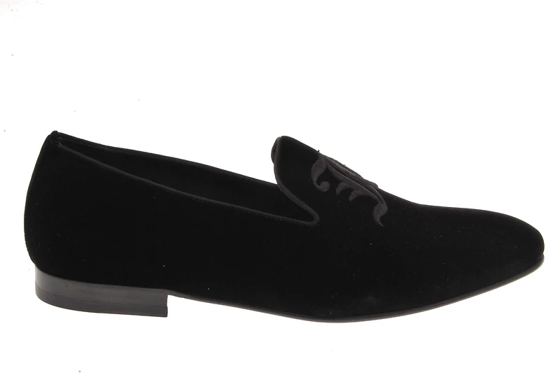 Embroidered Velvet Leather Loafer