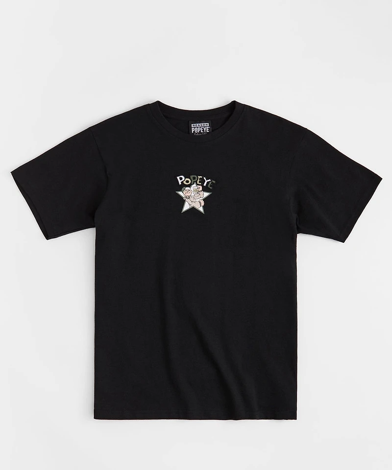 Popeye Mugshot Embroidered Short Sleeve Tee