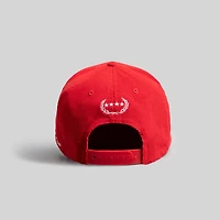 ALL HUSTLE NO LUCK RED CORDUROY TRUCKER HAT