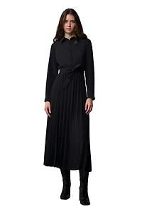 Shirt Dress With Pleated Skirt