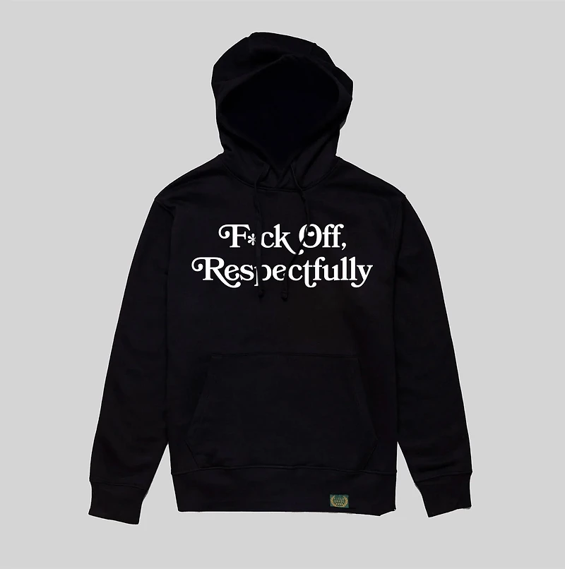 RESPECTFULLY BLACK/WHITE POLY COTTON HOODIE