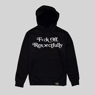 RESPECTFULLY BLACK/WHITE POLY COTTON HOODIE