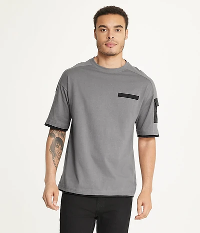 Brooklyn Laundry Mens Drop Shoulder Core Nylon Pocket Tee