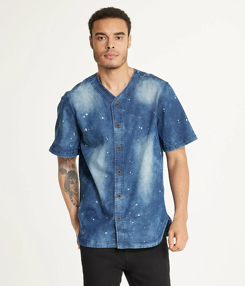Brooklyn Laundry Men's Baseball Denim Shirt  Bleach