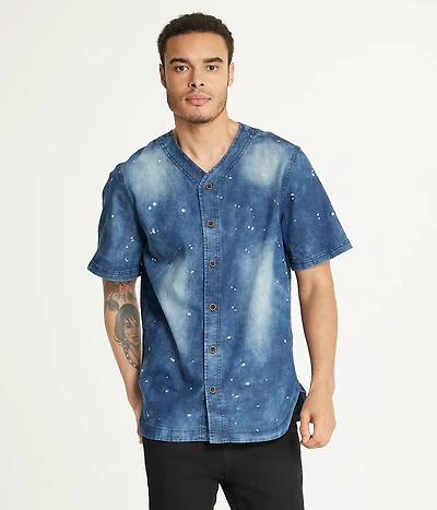 Brooklyn Laundry Men's Baseball Denim Shirt Bleach