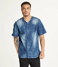 Brooklyn Laundry Men's Baseball Denim Shirt  Bleach