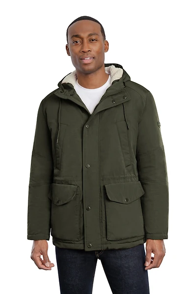 Parka with Sherpa lined Hood Olive