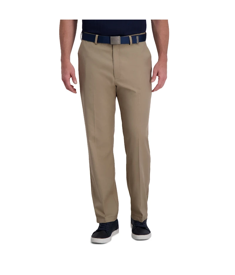 Haggar Men's Cool Right Performance Flex Classic Fit Pant Khaki Heather