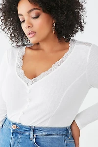 Plus Size Lace-Trim Top