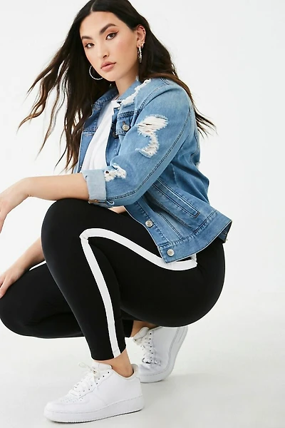 Plus Size Striped-Trim Leggings