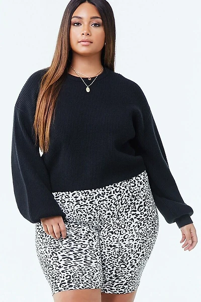 Plus Size Jaguar Biker Shorts