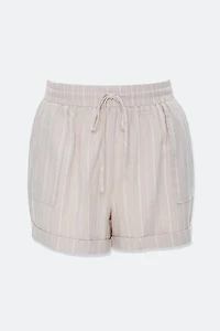 Plus Size Linen-Blend Striped Shorts