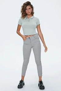 Ribbed Lettuce-Edge Polo Shirt