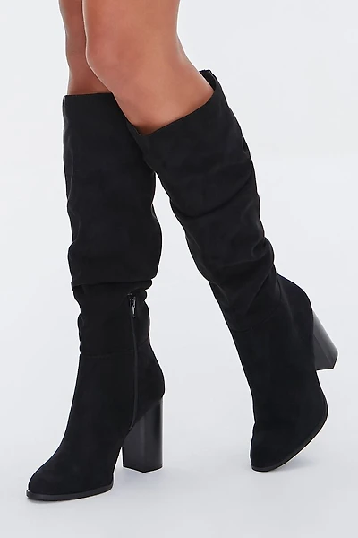 Faux Suede Knee-High Boots