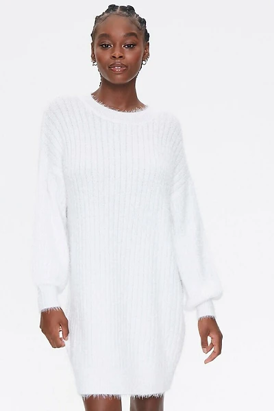 Fuzzy Knit Sweater Dress