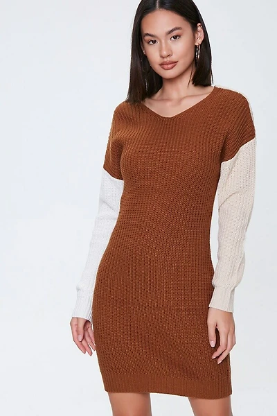 Colorblock Twist-Front Dress