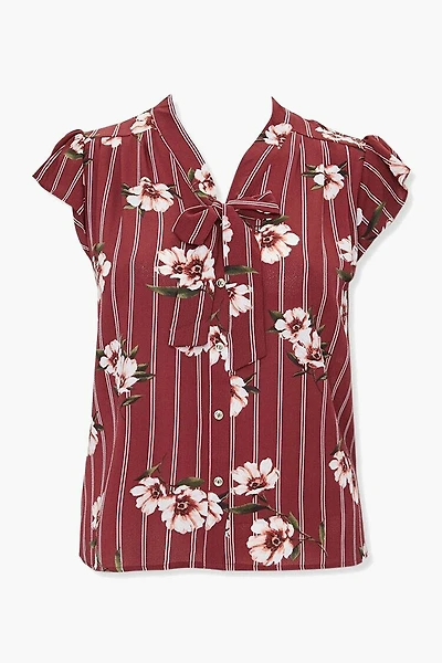 Plus Size Floral Print Top