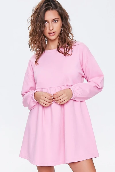 Fleece Drop-Sleeve Mini Dress