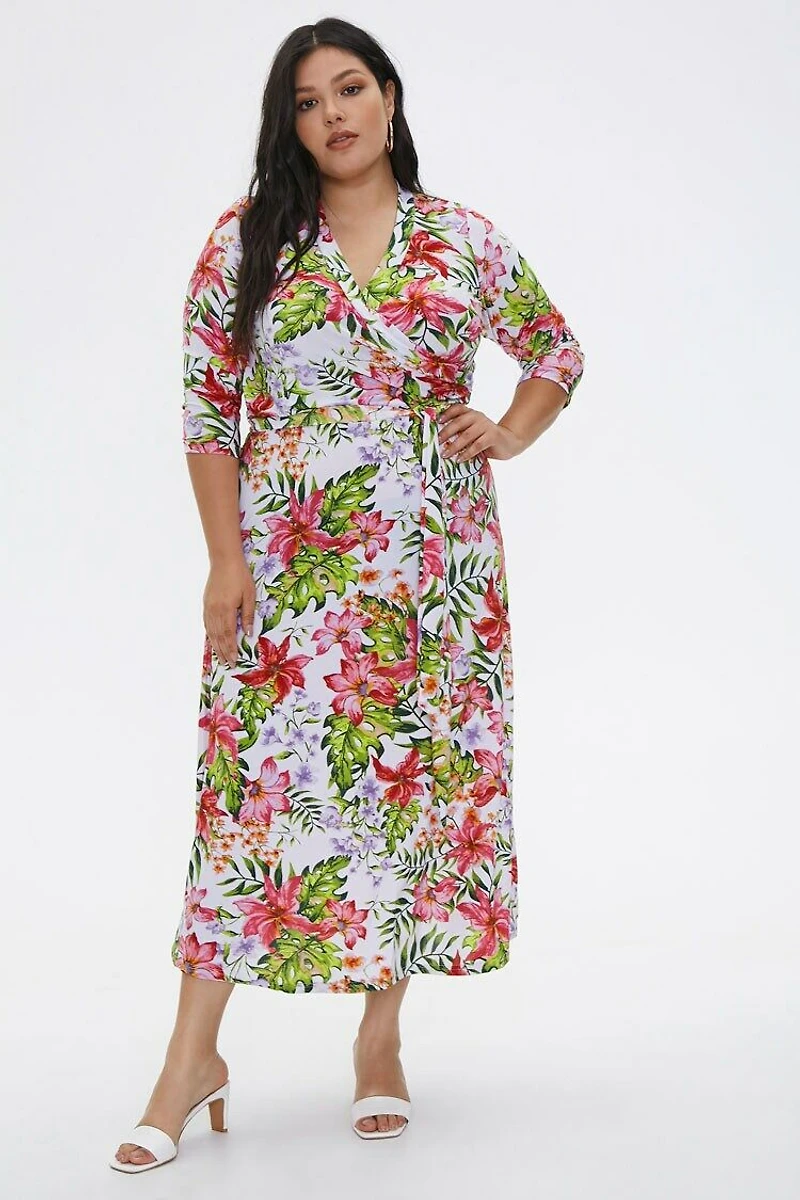 Plus Size Tropical Floral Dress