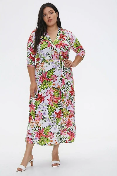 Plus Size Tropical Floral Dress
