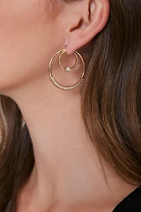 Rhinestone Layered-Hoop Earrings