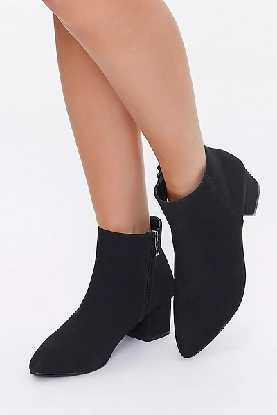 Faux Suede Block Heel Booties