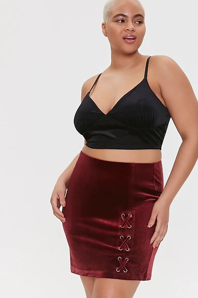 Plus Velvet Skort