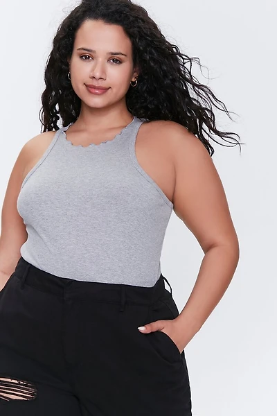 Plus Size Lettuce-Edge Tank Top