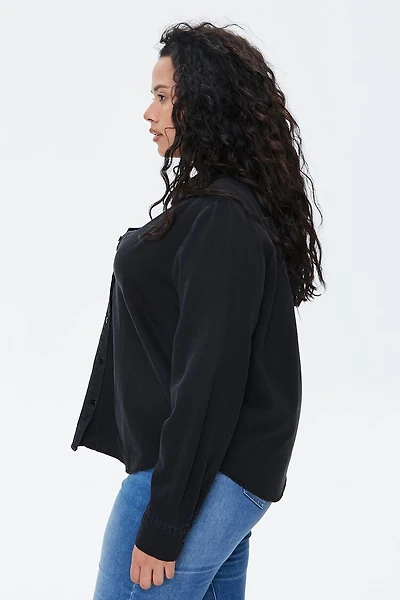 Plus Size Cotton Curved Shirt