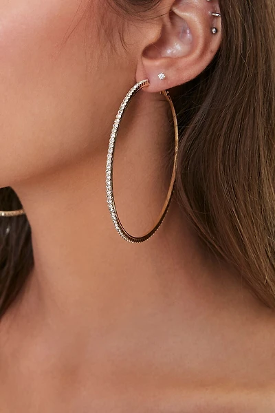 Oversized Rhinestone Hoop Earrings