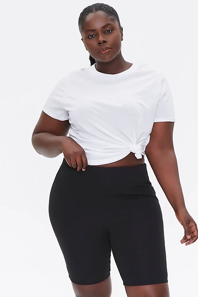 Plus Embossed Biker Shorts