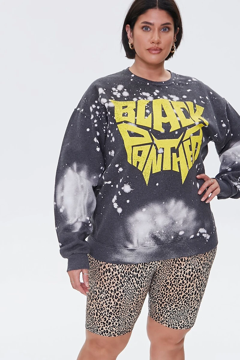 Plus Size Leopard Print Biker Shorts