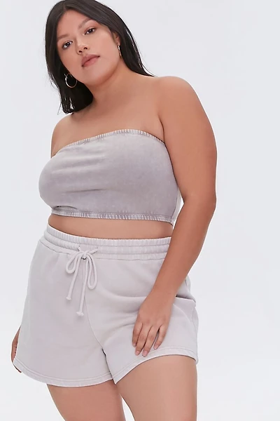 Plus Fleece Drawstring Shorts