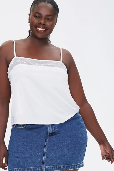 Plus Size Embroidered-Trim Cami