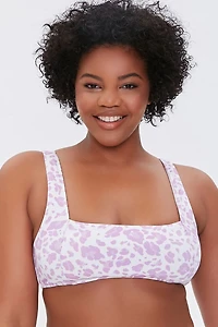 Plus Leopard Print Bralette Bikini Top