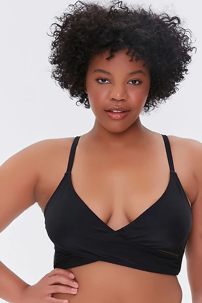 Plus Crisscross Bralette Bikini Top