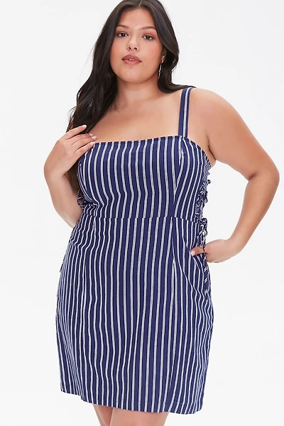 Plus Size Striped Mini Dress