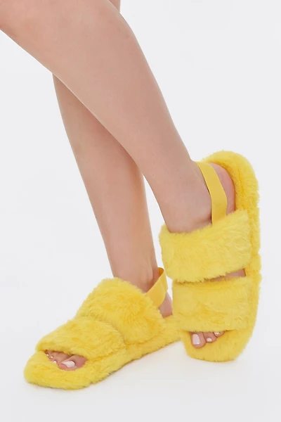 Faux Fur Backstrap Slippers