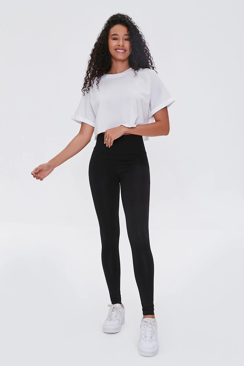 Basic Cotton-Blend Leggings