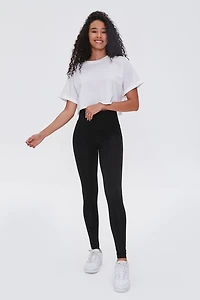 Basic Cotton-Blend Leggings